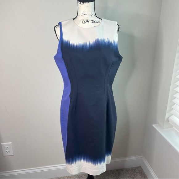 Elie Tahari‎ ombre color block sheath dress size 14 - Picture 1 of 7